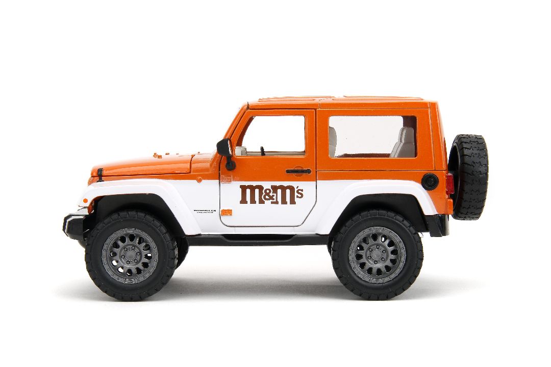 Jada 1/24 "Hollywood Rides" 2007 Jeep Wrangler with Orange M&M