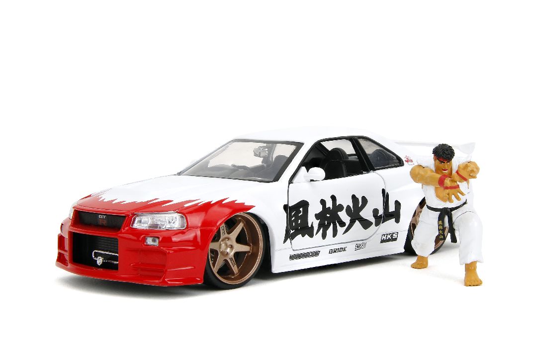 Jada 1/24 "Hollywood Rides" Street Fighter 2002 Skyline w/ Ryu - Click Image to Close