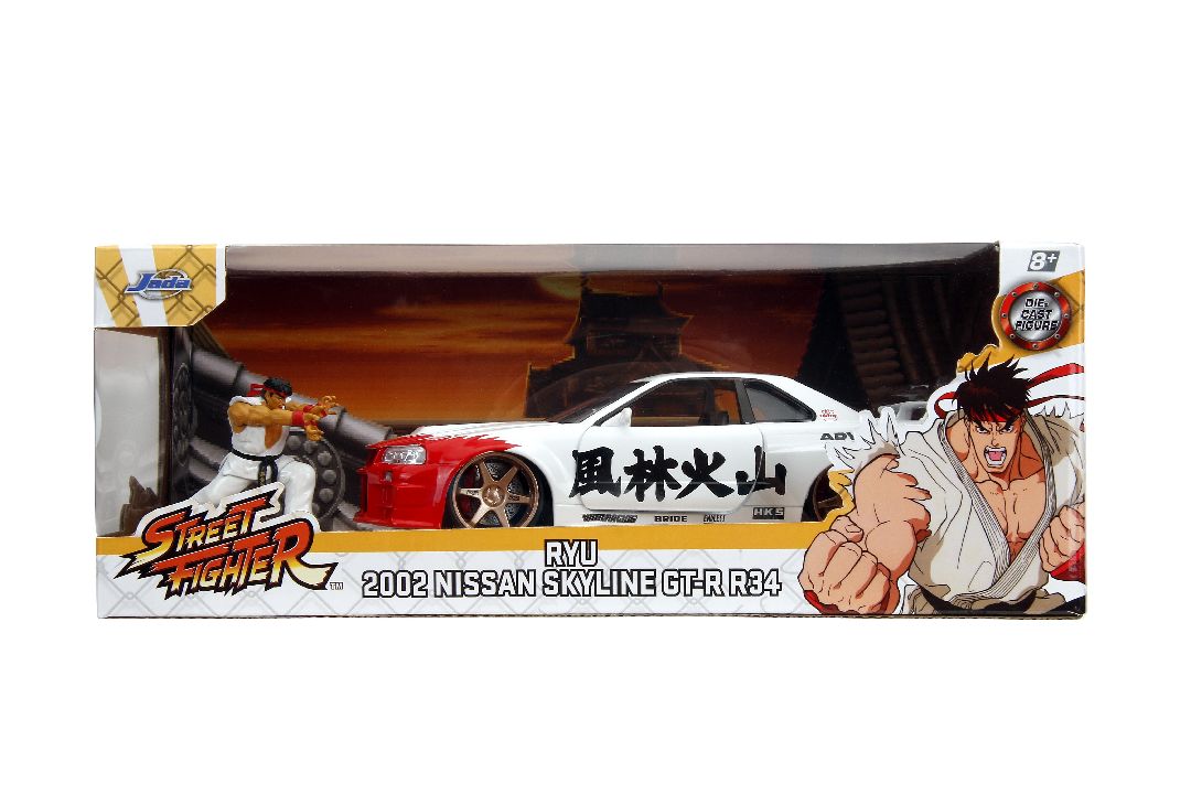 Jada 1/24 "Hollywood Rides" Street Fighter 2002 Skyline w/ Ryu