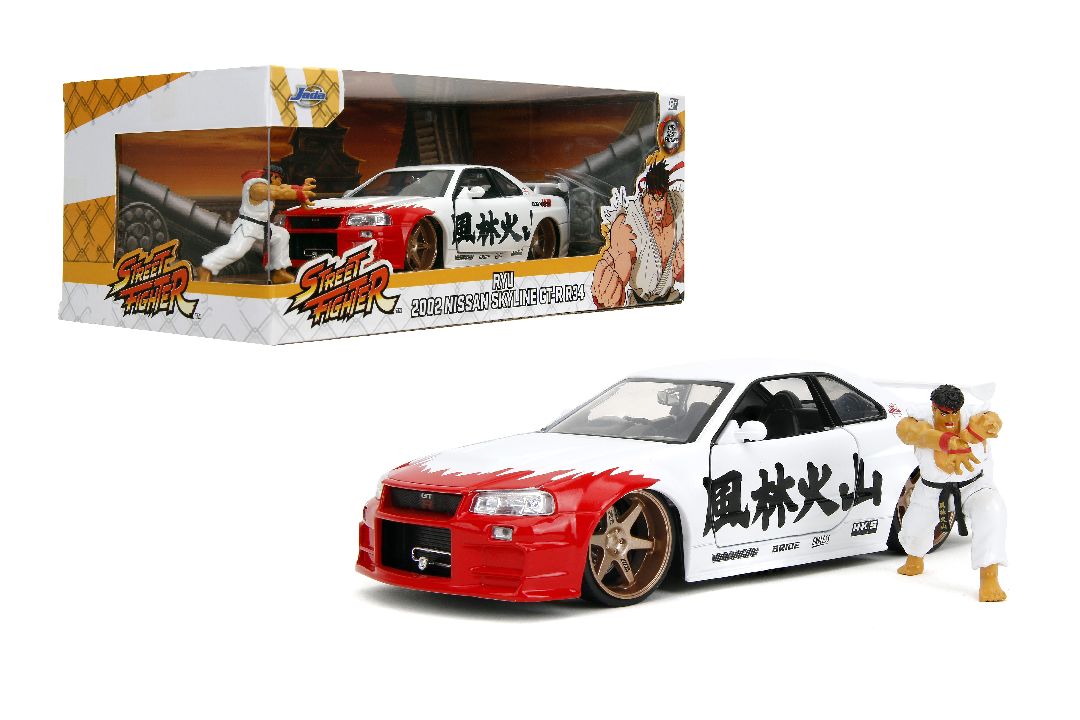 Jada 1/24 "Hollywood Rides" Street Fighter 2002 Skyline w/ Ryu