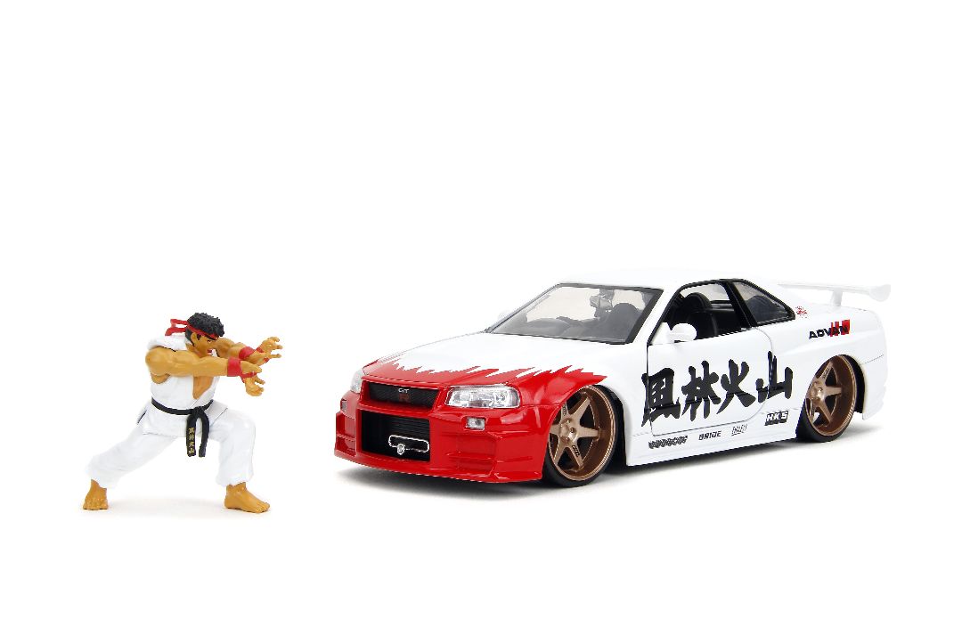 Jada 1/24 "Hollywood Rides" Street Fighter 2002 Skyline w/ Ryu