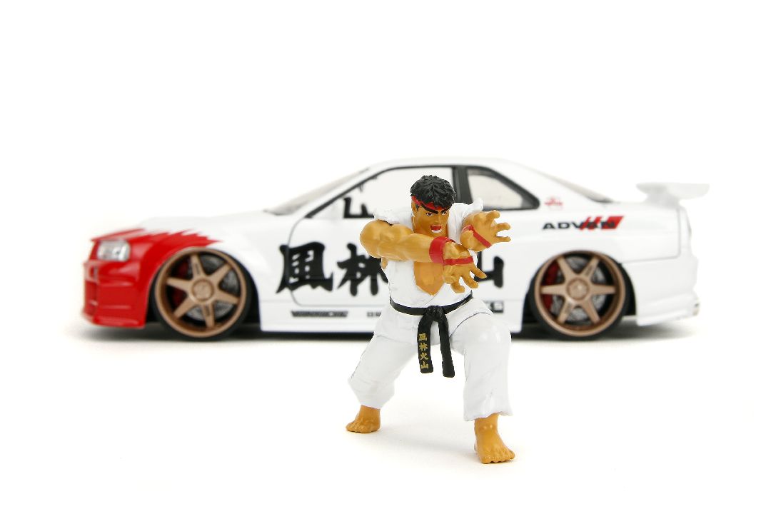 Jada 1/24 "Hollywood Rides" Street Fighter 2002 Skyline w/ Ryu