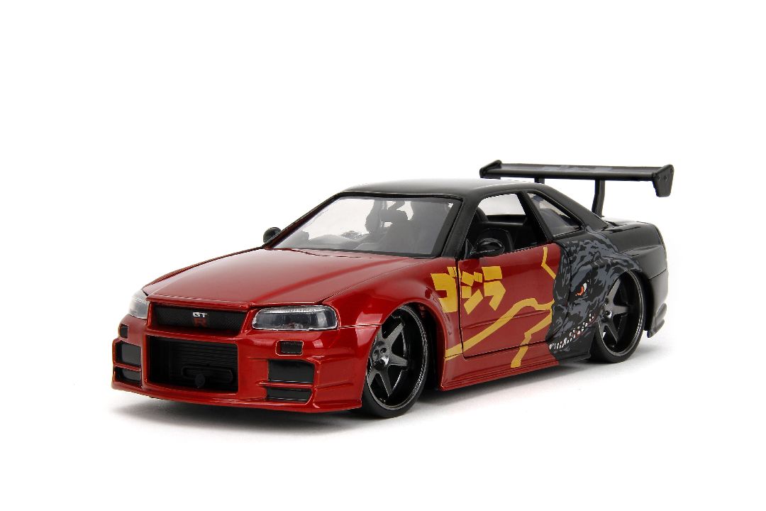 Jada 1/24 "Hollywood Rides" Godzilla 2002 Skyline GT-R (R34) - Click Image to Close