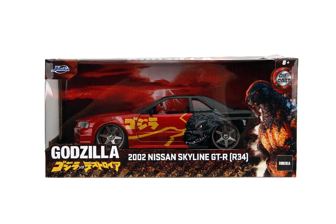 Jada 1/24 "Hollywood Rides" Godzilla 2002 Skyline GT-R (R34)