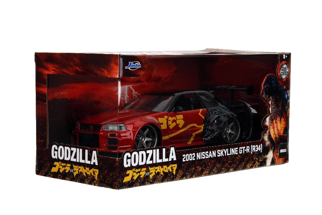 Jada 1/24 "Hollywood Rides" Godzilla 2002 Skyline GT-R (R34)