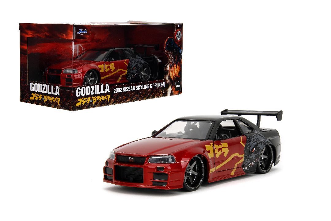 Jada 1/24 "Hollywood Rides" Godzilla 2002 Skyline GT-R (R34)