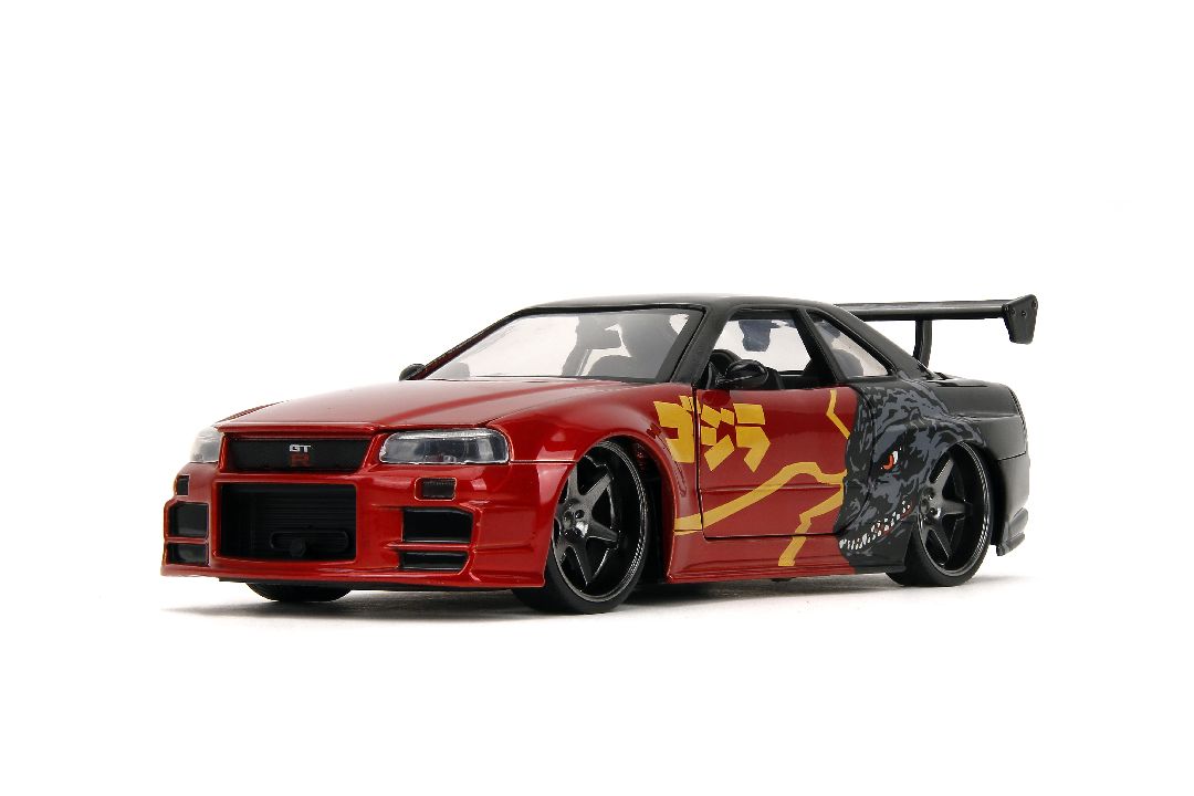 Jada 1/24 "Hollywood Rides" Godzilla 2002 Skyline GT-R (R34)