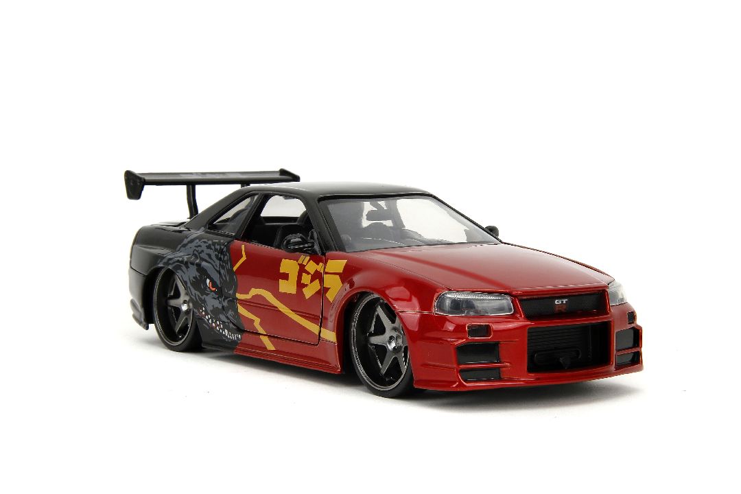 Jada 1/24 "Hollywood Rides" Godzilla 2002 Skyline GT-R (R34)