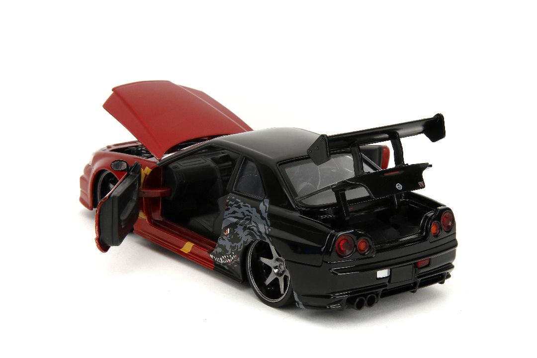 Jada 1/24 "Hollywood Rides" Godzilla 2002 Skyline GT-R (R34)