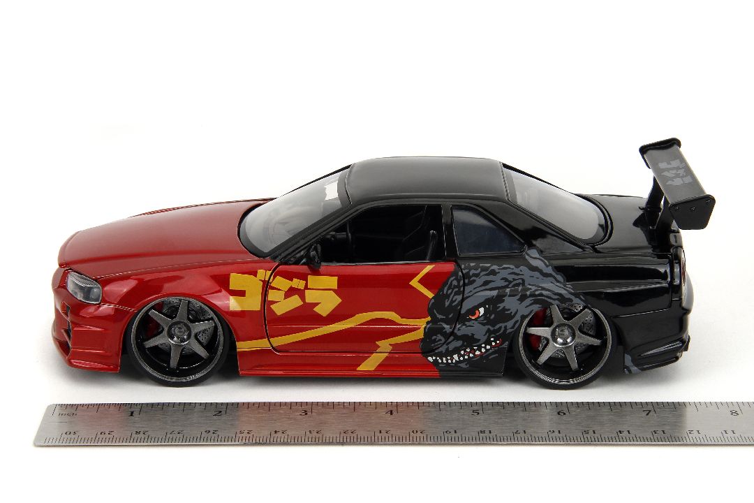 Jada 1/24 "Hollywood Rides" Godzilla 2002 Skyline GT-R (R34)