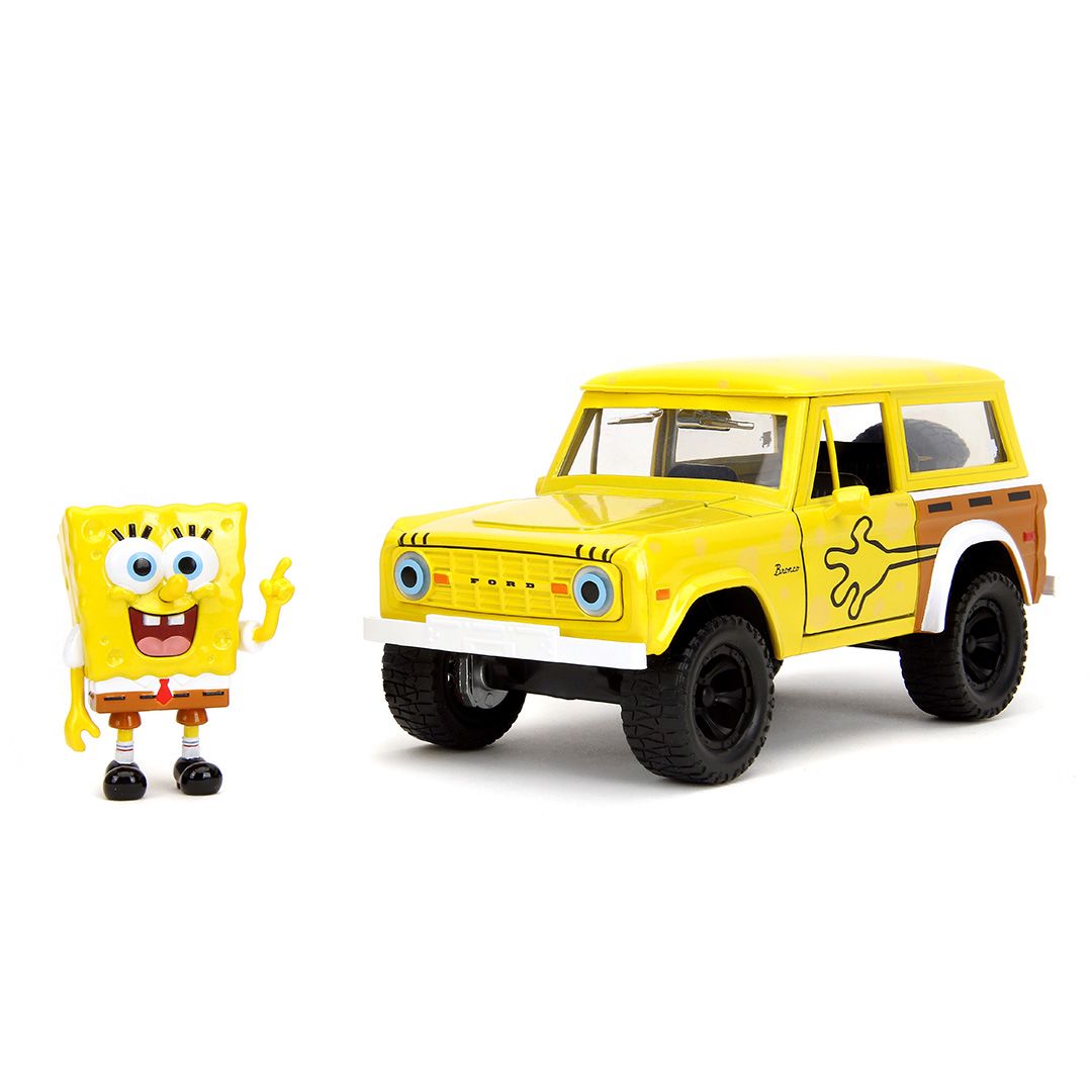 Jada 1/24 "Hollywood Rides" 1972 Ford Bronco w/ Spongebob - Click Image to Close