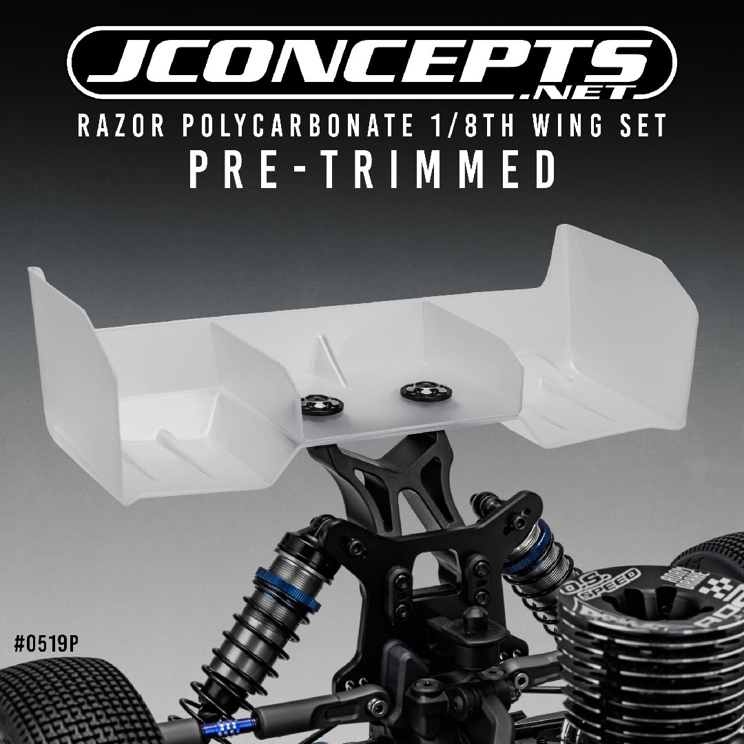 JConcepts - Razor polycarbonate 1/8th wing set, pre-trimmed