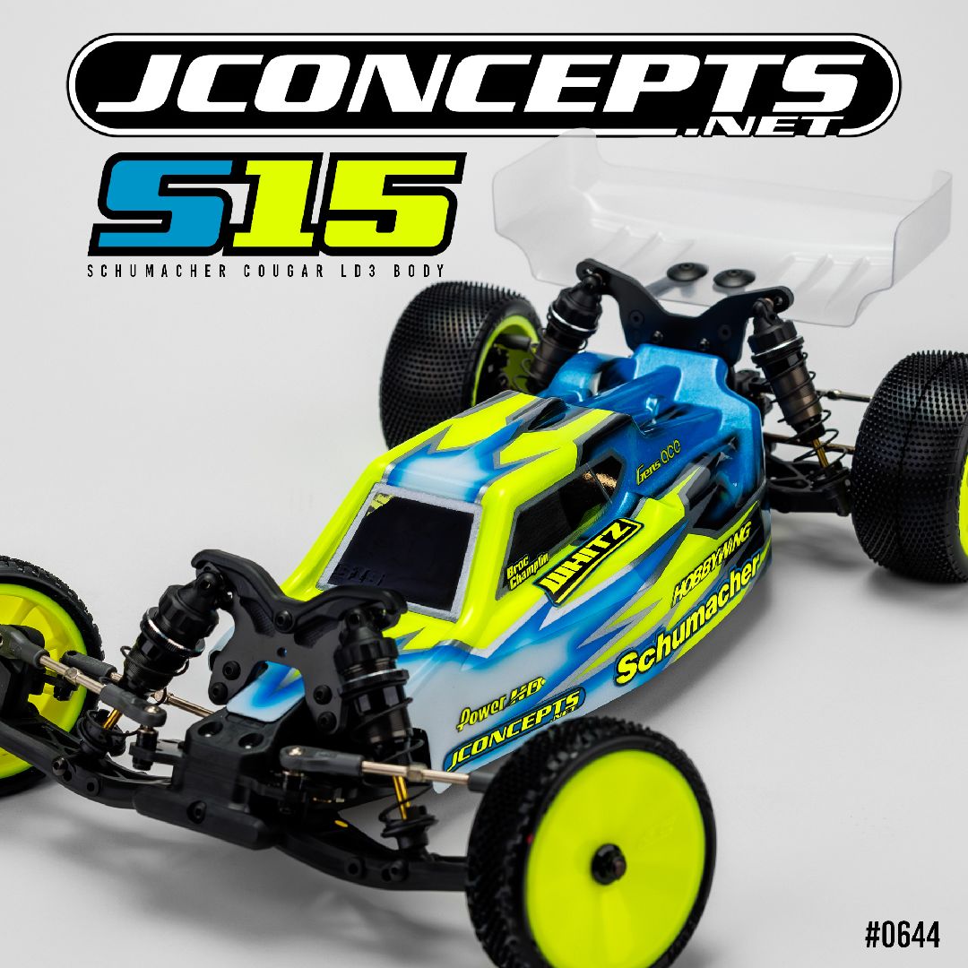 JConcepts S15 - Schumacher Cougar LD3 body w/ wing