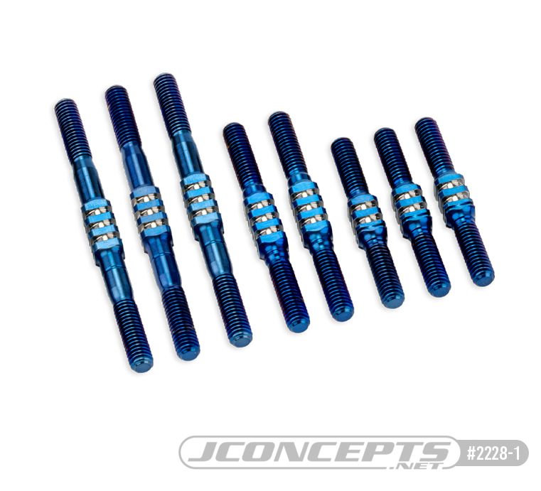 JConcepts RC10 Classic Fin titanium turnbuckle, burnt blue, 7pc