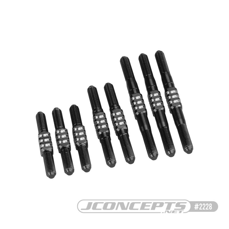 Jconcepts RC10 Classic Fin titanium turnbuckle set, black - 7pc