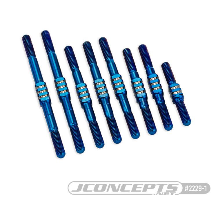 JConcepts RC10 Worlds Fin titanium turnbuckle, burnt blue, 8pc