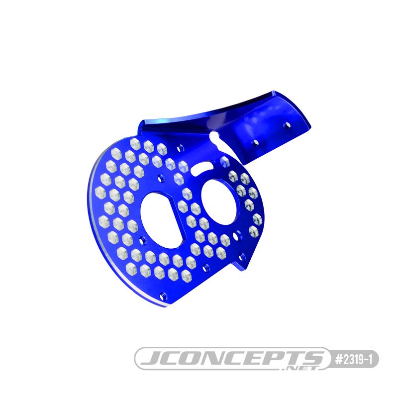 JConcepts - RC10 aluminum rear motor plate - honeycomb - blue