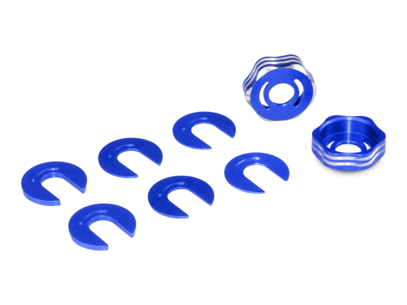 JConcepts RC8B3/RC8B3e/RC8T3 Suspension Arm Cap and Camber Shim Set - Blue