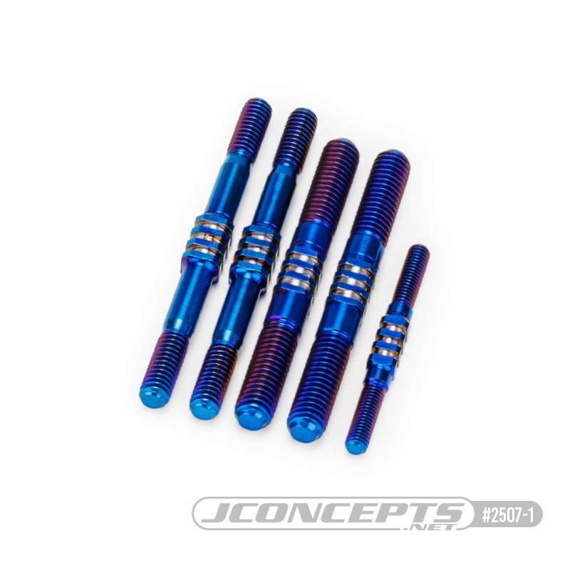 JConcepts RC8B4.1 Fin Titanium turnbuckle set - burnt blue, 5pc. - Click Image to Close