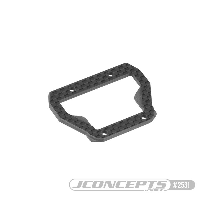 JConcepts B74 | B74.1 Carbon Fiber center bulkhead top-plate, ribbed and chamfered (Fits - B74 | B74.1)