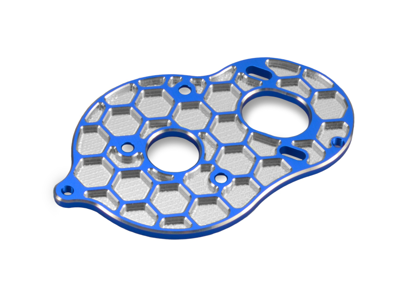 JConcepts B6 3 Gear Stand Up Honeycomb Motor Plate - Blue