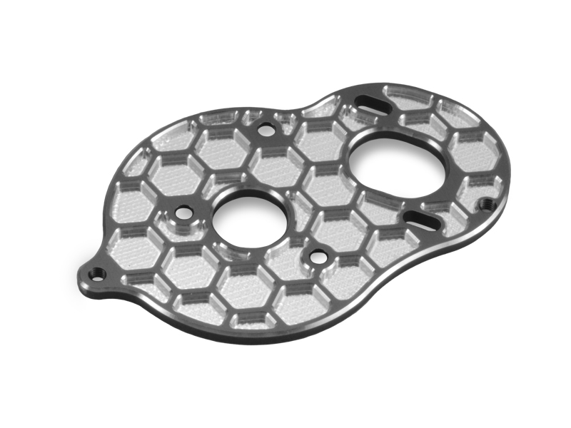 JConcepts B6 3 Gear Stand Up Honeycomb Motor Plate - Black