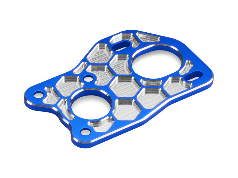 JConcepts B6 3 Gear Lay Down Honeycomb Motor Plate - Blue