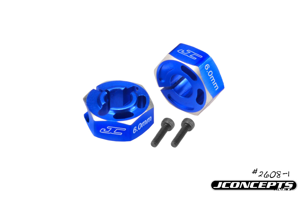 JConcepts B6.2 | B6.3, 6mm light-weight hex adaptor - blue (Fits - B6 | B6D | B6.1 | B6.2 | B6.3)