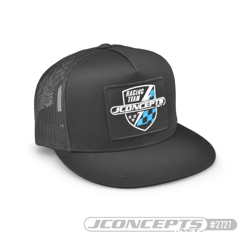 JConcepts Finish Line hat, embroidered, flat bill, mesh, snap-back design