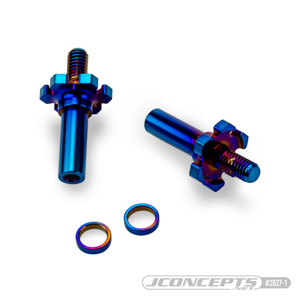 JConcepts RC10B7 titanium front axle, 2pc, burnt blue