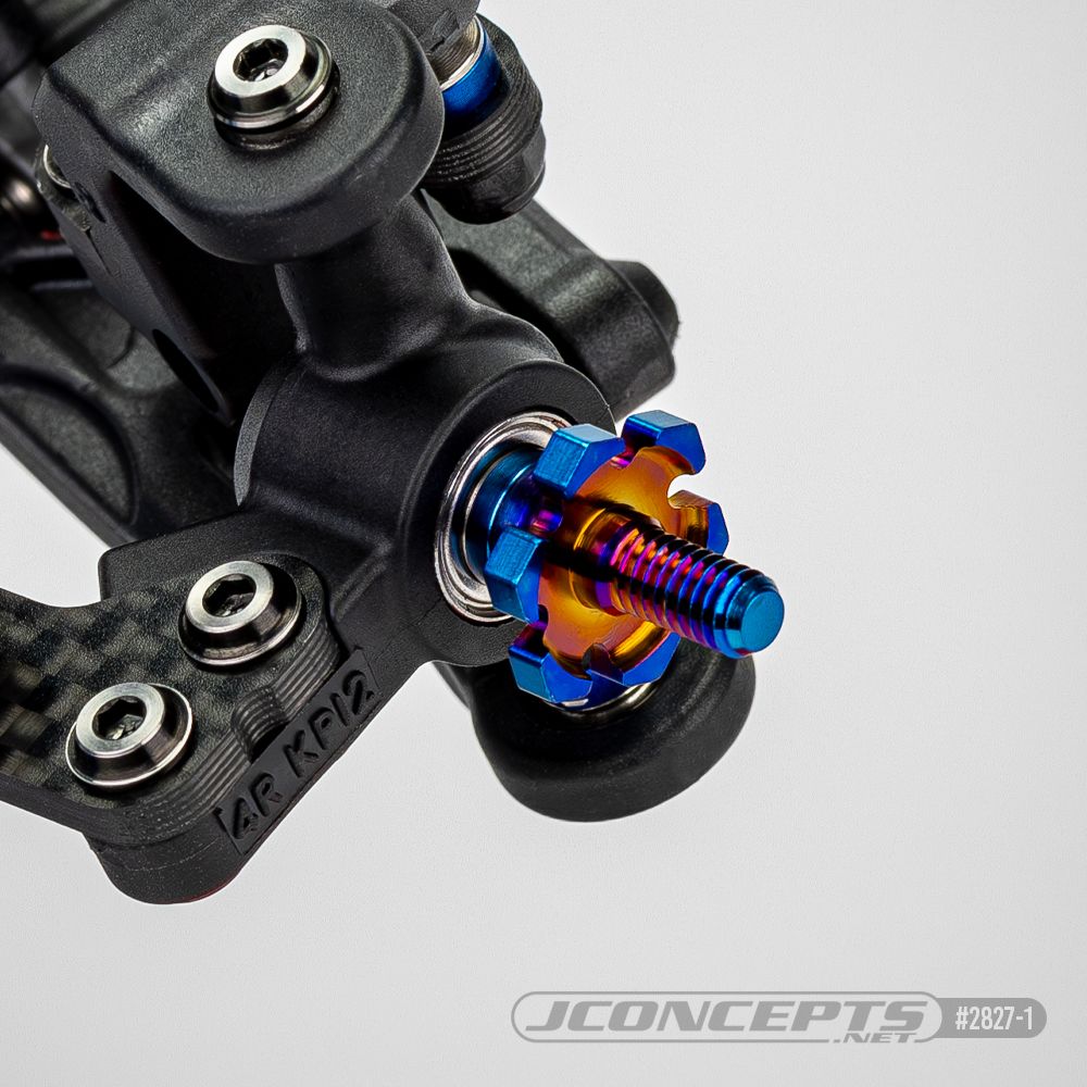 JConcepts RC10B7 titanium front axle, 2pc, burnt blue