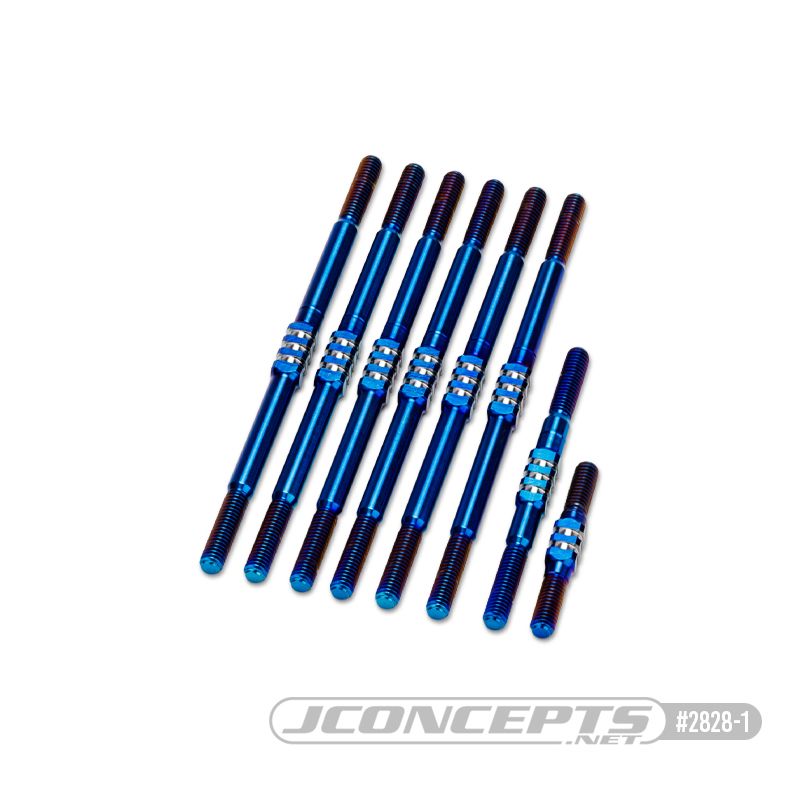 JConcepts RC10T Fin Titanium Turnbuckle set, 8pc - burnt blue - Click Image to Close