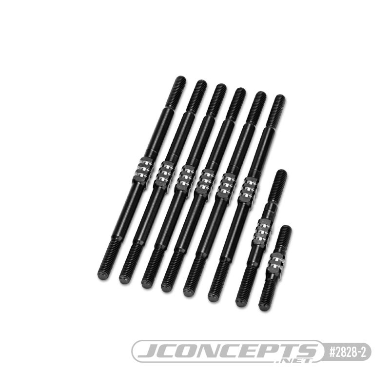 JConcepts RC10T Fin Titanium Turnbuckle set, 8pc - black - Click Image to Close