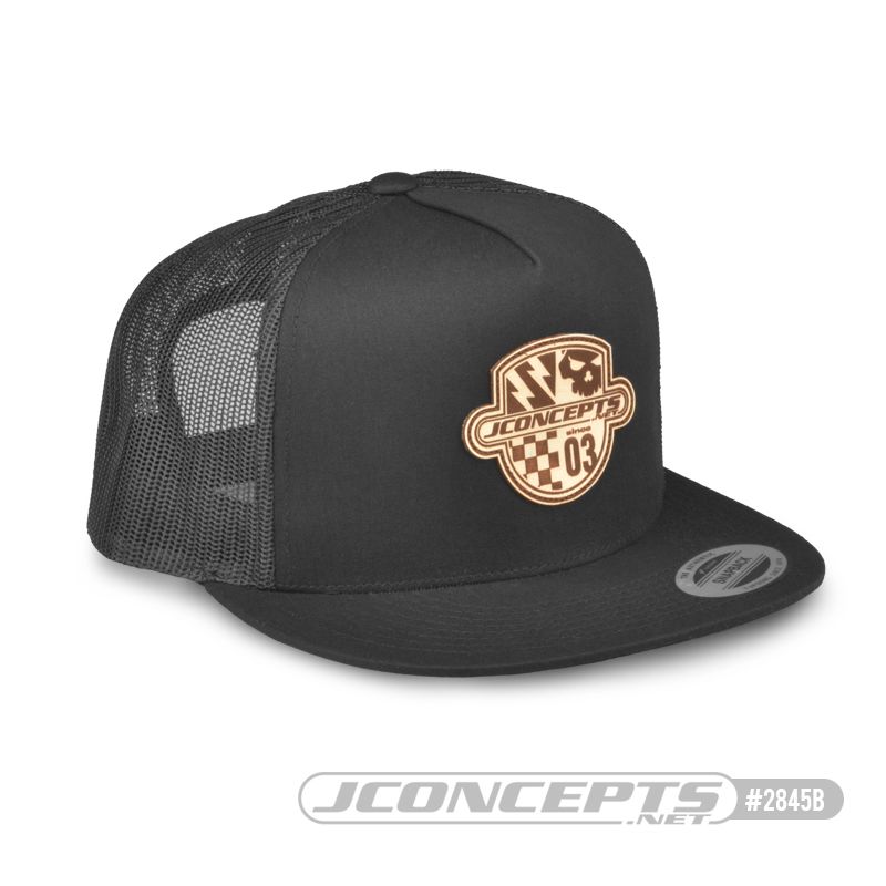 JConcepts Destination hat - flat bill, mesh, snap-back design - Black