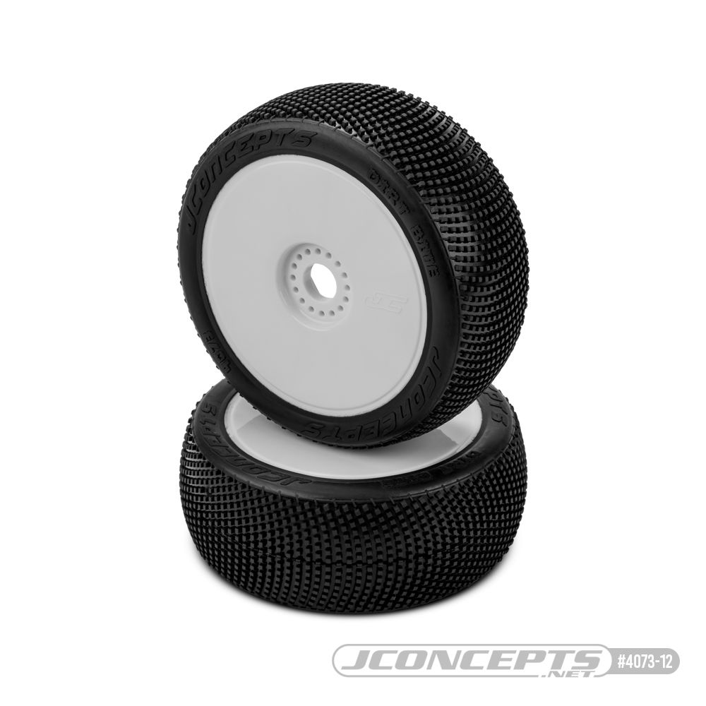 JConcepts Dirt Bite - green compound, pre-mounted on 3357W whls