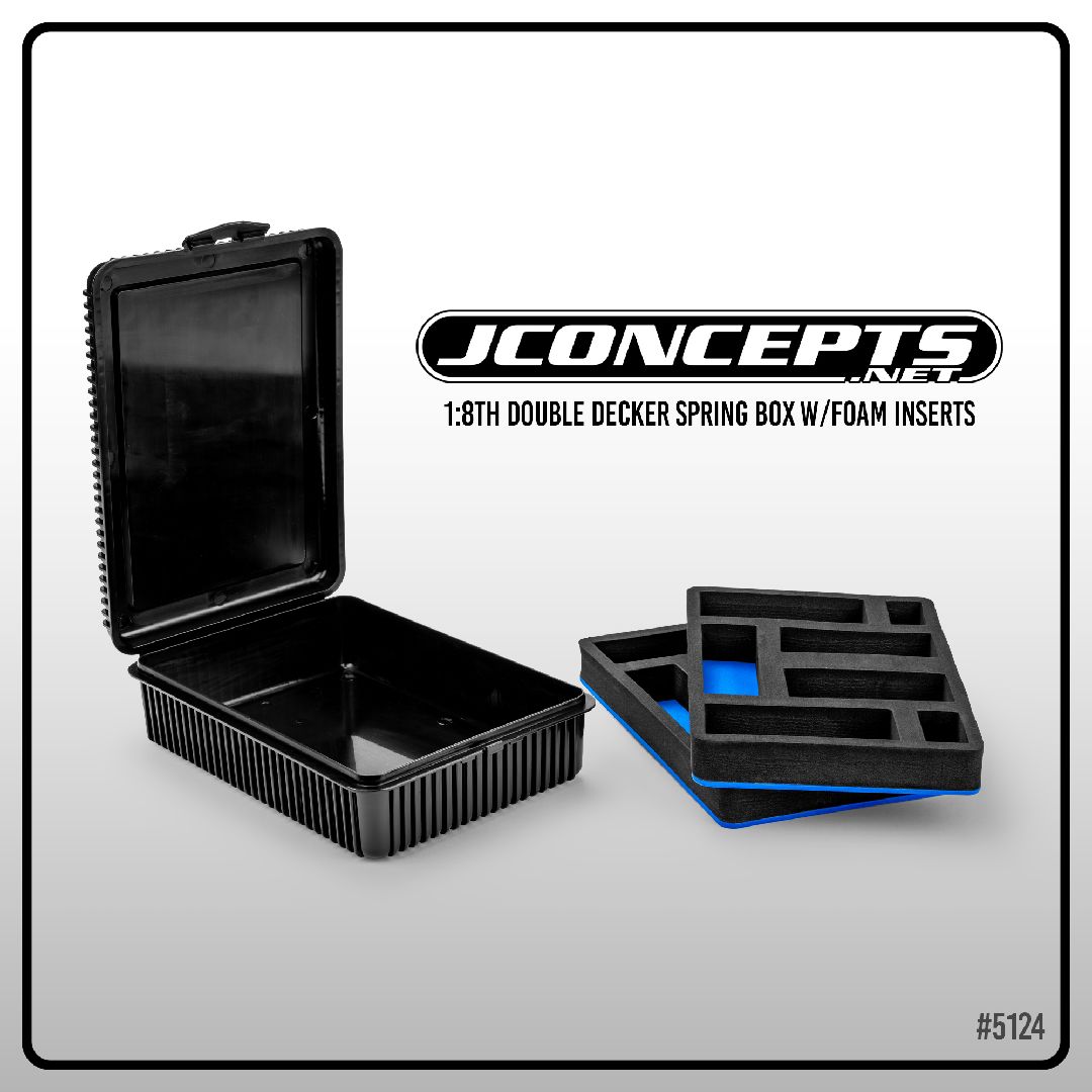 JConcepts 1/8 double decker spring box w/foam inserts - black