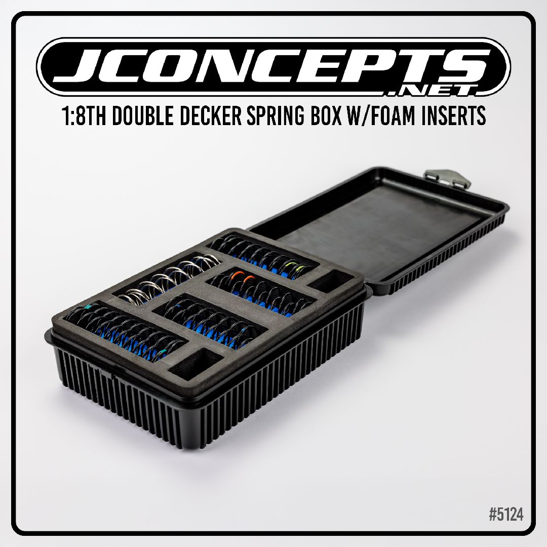 JConcepts 1/8 double decker spring box w/foam inserts - black