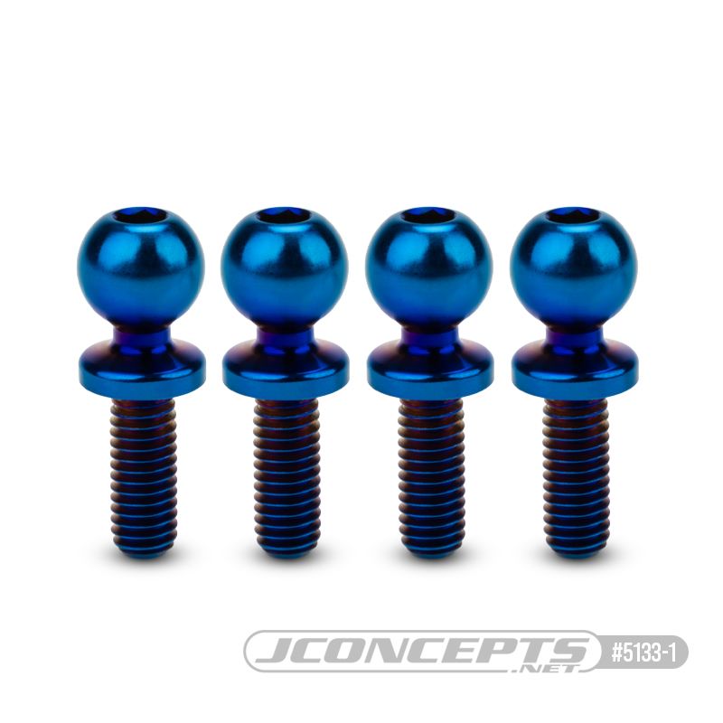 JConcepts JCI, 5.5 x 8mm Ti ball-stud, burnt blue, 4pc - Click Image to Close