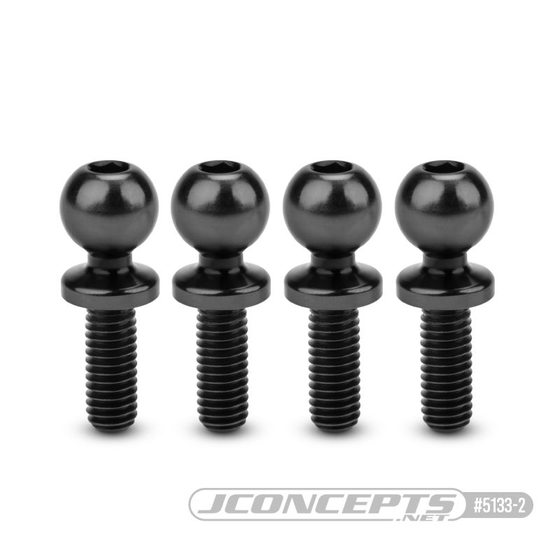 JConcepts JCI, 5.5 x 8mm Ti ball-stud, stealth black, 4pc - Click Image to Close