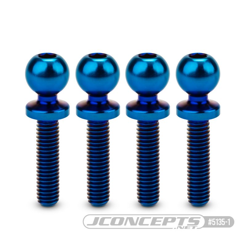 JConcepts JCI, 5.5 x 12mm Ti ball-stud, burnt blue, 4pc - Click Image to Close