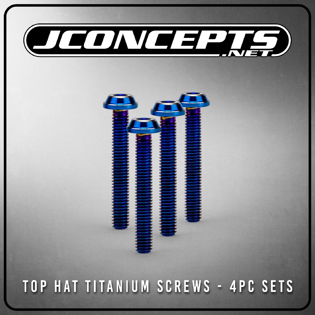 JConcepts 3x20mm Top Hat Titanium screw, burnt blue - 4pc