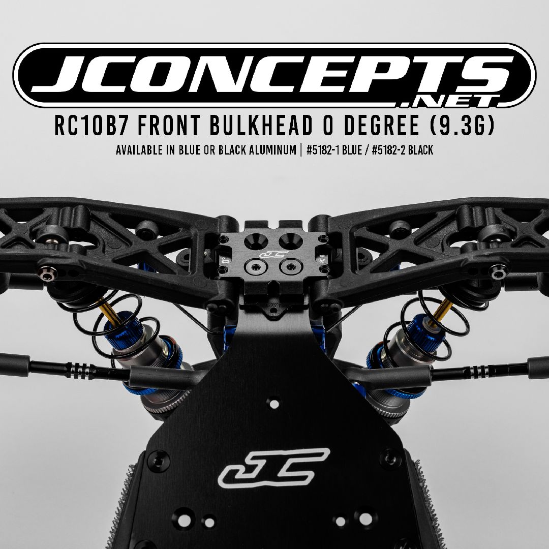 JConcepts - RC10B7 front bulkhead 0 degree (9.3g), alum - blue