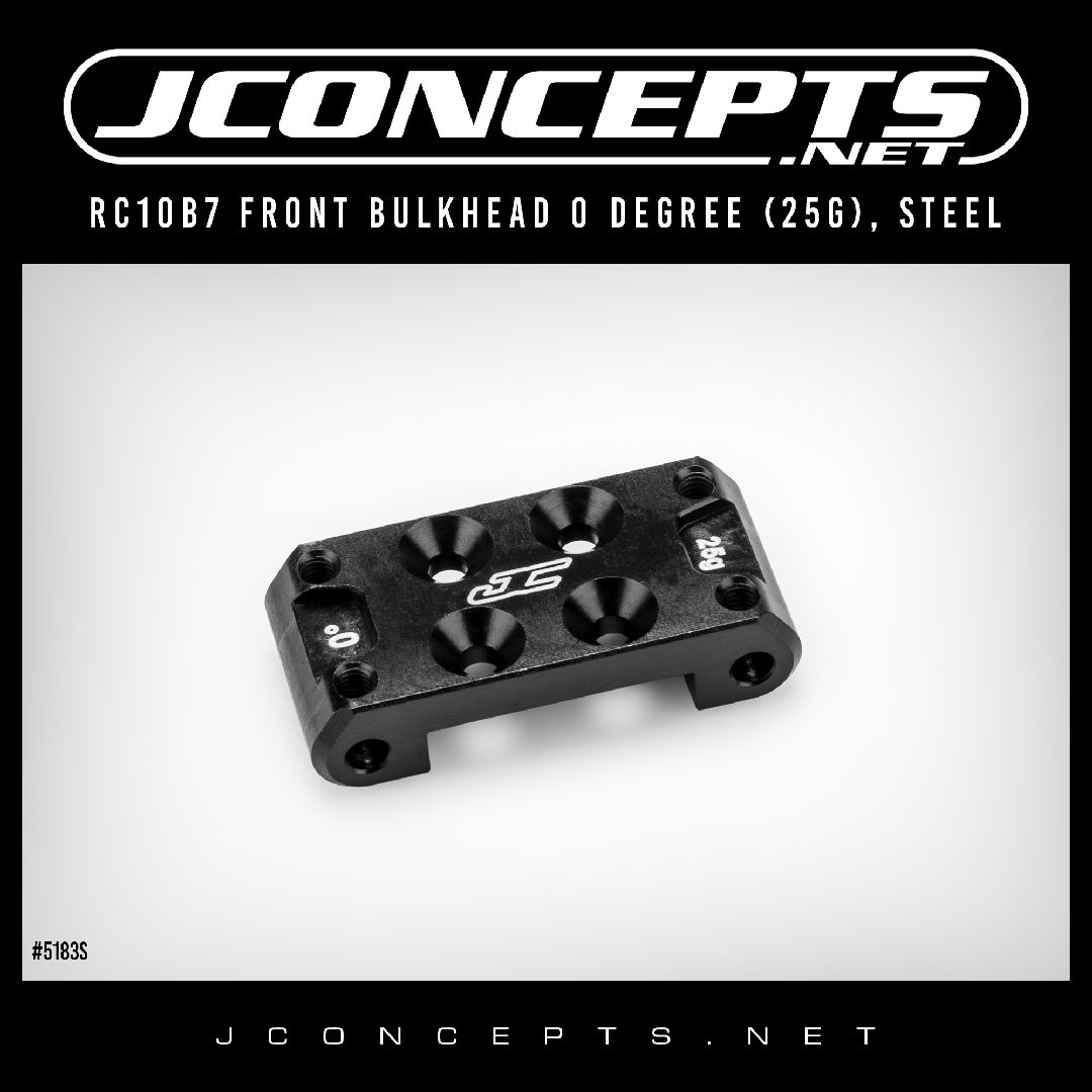 JConcepts - RC10B7 front bulkhead 0 degree (25g), steel