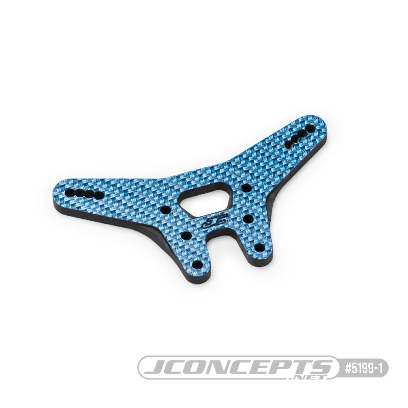 JConcepts RC10B7 carbon fiber rear shock tower - blue - Click Image to Close