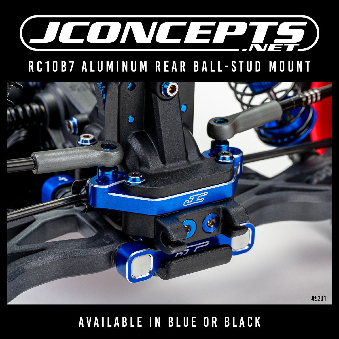 JConcepts - RC10B7 aluminum rear ball-stud mount - blue