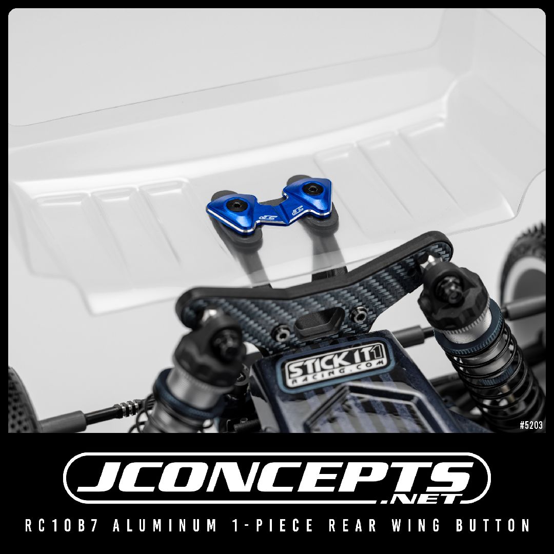 JConcepts - RC10B7 aluminum 1-piece rear wing button - blue