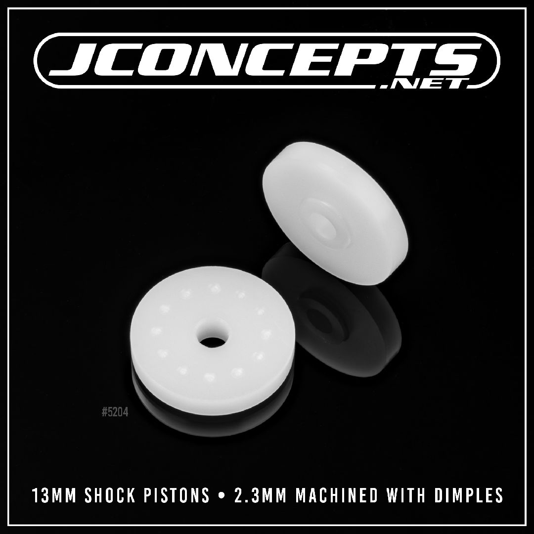 JConcepts 13mm shock pistons, 2.3mm machined with dimples, 2pc