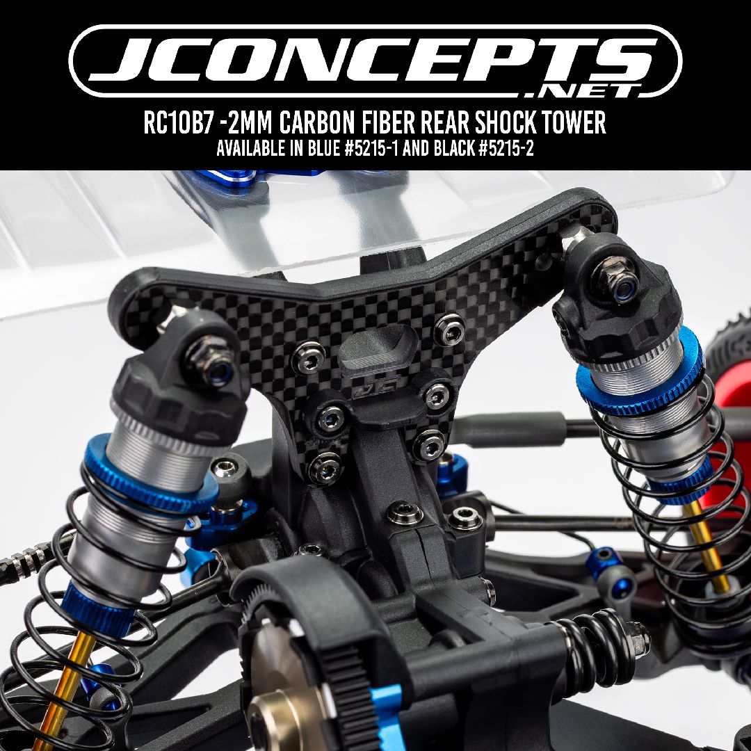 JConcepts – RC10B7 -2mm carbon fiber rear shock tower - blue