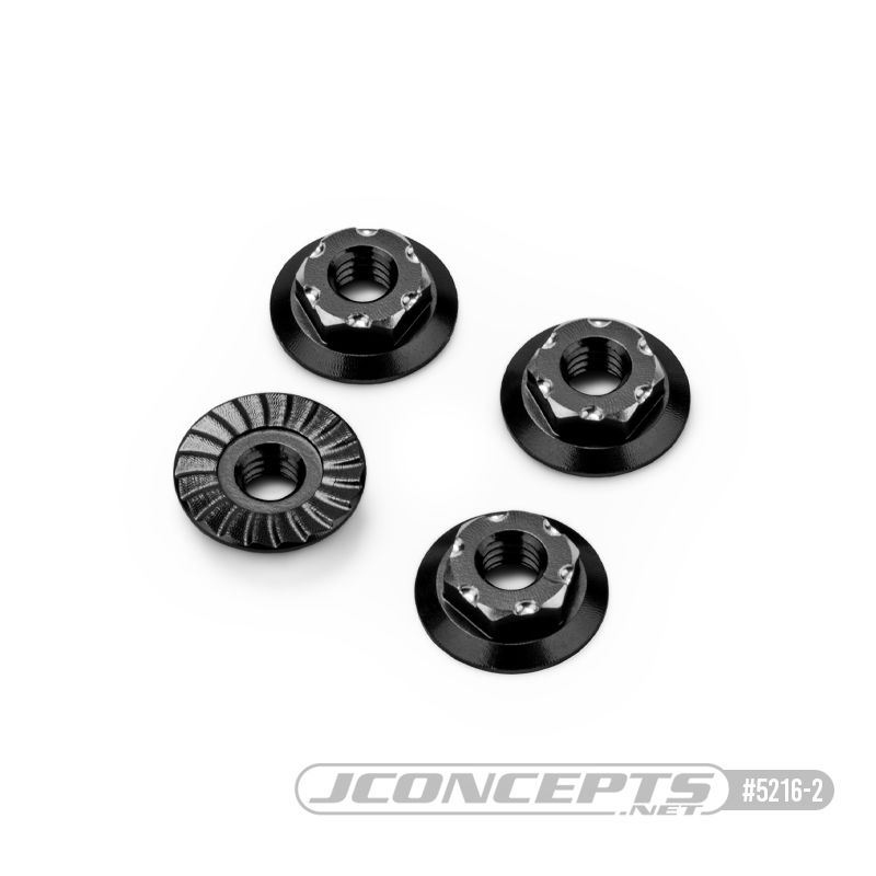 JConcepts RC10B7 7mm low-profile aluminum wheel nut black(4)