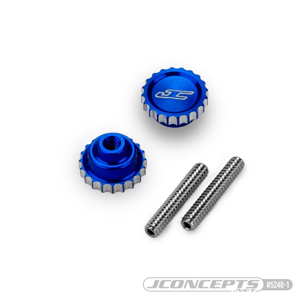 JConcepts – 4-40 future thumb nut w/ set screw, 2pc - blue